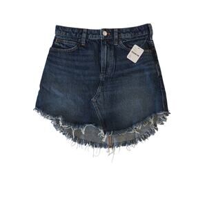 We The Free Free People Size 26 High Rise Denim Shorts Frayed Hem 100% Cotton